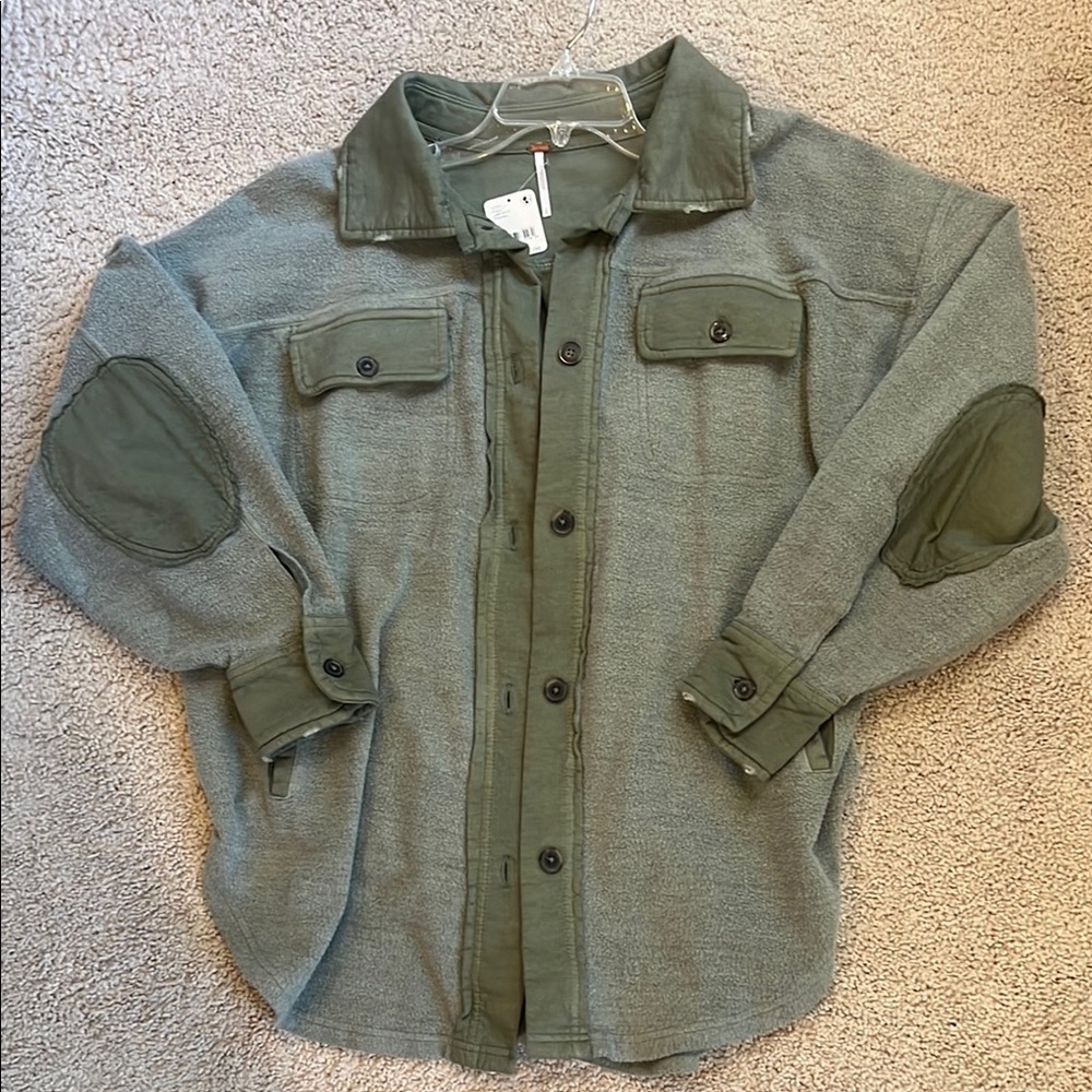 Olive Green Button-Up Jacket